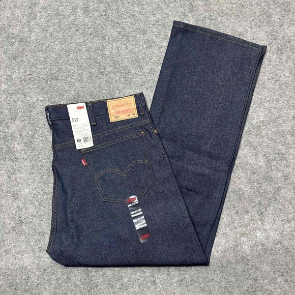 Levis 517 Men's Bootcut Jeans Size 42x32 Blue Dark Wash Denim - Picture 1 of 7